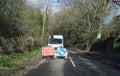 Road works with traffic light control on a country lane in Kent, England, United Kingdom Royalty Free Stock Photo