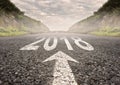 Road with year 2018 painted on it Royalty Free Stock Photo