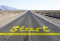 Road with yellow arrow Royalty Free Stock Photo