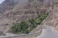 Road in Zeravshan river valley in northern Tajikist Royalty Free Stock Photo