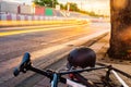 Roadbike on the city roadway