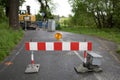 Roadblock - barrier to stop traffic because of road construction