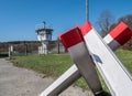 Roadblock at the former GDR border