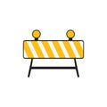 Roadblock hurdle road icon illustration for web. Isolated vector