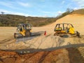 A roadmaker with topography of mountains. A road project in the country of Indonesia.