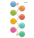 Roadmap with colorful circles with copy space on twisted rope on white background. Vertical infographic timeline template for Royalty Free Stock Photo