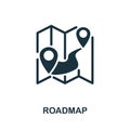 Roadmap icon. Monochrome sign from digital transformation collection. Creative Roadmap icon illustration for web design