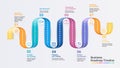 Roadmap timeline business infographic 8 step diagram template element Royalty Free Stock Photo