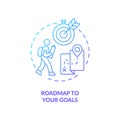 Roadmap to your goals blue gradient concept icon