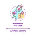 Roadmap to your goals concept icon