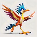 Roadrunner bird running animation pixar pop art Royalty Free Stock Photo