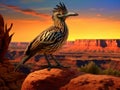 Ai Generated illustration Wildlife Concept of Roadrunner hunting at dusk Royalty Free Stock Photo