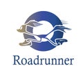 Roadrunner logo in blue circle Royalty Free Stock Photo