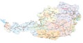 Roads and administrative map Austria