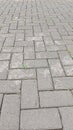 roads with bricks in the form of checkered and neatly arranged. Royalty Free Stock Photo