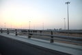 Roads in the desert at sunset,Saudi Arabia Jeddah Royalty Free Stock Photo