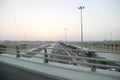 Roads in the desert at sunset,Saudi Arabia Jeddah Royalty Free Stock Photo