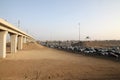 Roads in the desert at sunset,Saudi Arabia Jeddah Royalty Free Stock Photo