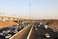 Roads in the desert at sunset,Saudi Arabia Jeddah Royalty Free Stock Photo