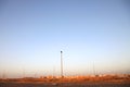 Roads in the desert at sunset,Saudi Arabia Jeddah Royalty Free Stock Photo