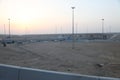 Roads in the desert at sunset,Saudi Arabia Jeddah Royalty Free Stock Photo