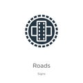 Roads icon vector. Trendy flat roads icon from signs collection isolated on white background. Vector illustration can be used for