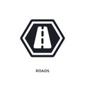 roads isolated icon. simple element illustration from signs concept icons. roads editable logo sign symbol design on white