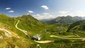 Roads and lifts in Obertauern ski resort valley in summer, Radstadter Tauern, Austria