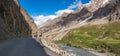 Roads, Mountains and river of Kargil District of Jammu and Kashmir, India Royalty Free Stock Photo