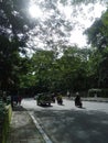 The roadscape in Bogor City at the morning Royalty Free Stock Photo