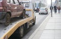 Roadside assistance car towing truck Royalty Free Stock Photo