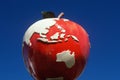 Roadside attraction sculpture of a giant red apple, CT Royalty Free Stock Photo