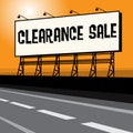 Roadside billboard, business concept with text Clearance Sale Royalty Free Stock Photo