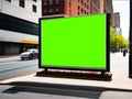 Roadside billboard with green screen