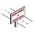 Roadside Billboard that says Welcome to Portugal, Portuguese language