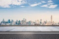 Roadside with cityscape background