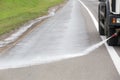 Roadside cleaning with water jet