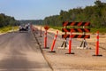 Roadside construction warning signs