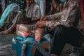 Roadside cotton candy seller