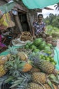 A roadside fruit stall at Gampola in Sri Lanka.