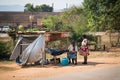 A roadside fruit vendor