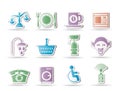 Roadside, hotel and motel services icons Royalty Free Stock Photo