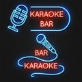 Roadside karaoke night club vector signboard Royalty Free Stock Photo