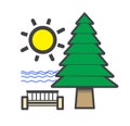 Roadside rest area logo or icon, vector