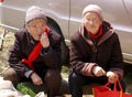 The roadside rest old lady Royalty Free Stock Photo