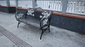 roadside seating on the beach. seating ornaments with curved and tapered models, in urban areas with views of the blue sea.