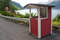 A roadside self-service kiosk selling sweet cherries in Norway