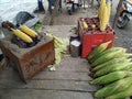 A roadside shop of roasted corns during monsoon season in india.