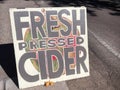 Fresh pressed cider, roadside sign