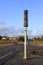 Modern Roadside Speed Camera and Slow Traffic Royalty Free Stock Photo